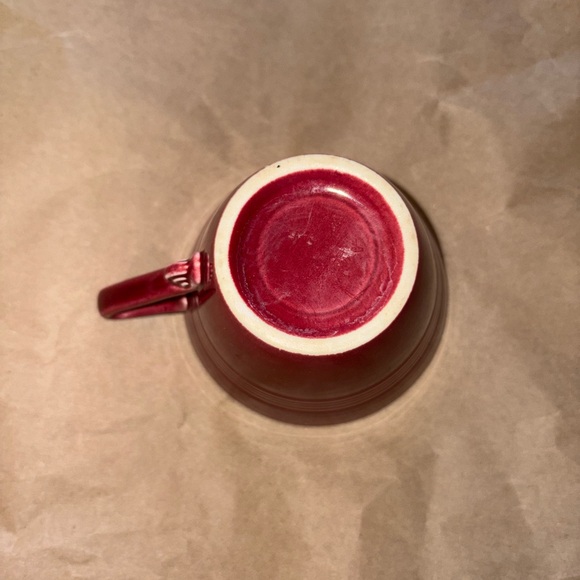 Homer Laughlin (Pre-Fiesta) 1930s - 1940s Red Ceramic Cup and Saucer/Ashtray Set - Picture 13 of 16